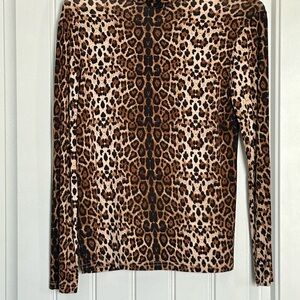 Cliche Leopard Print Long Sleeve Top - Brown/Tan